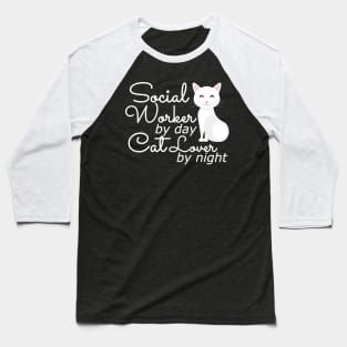 Social Worker by day cat lover by night Baseball T-Shirt